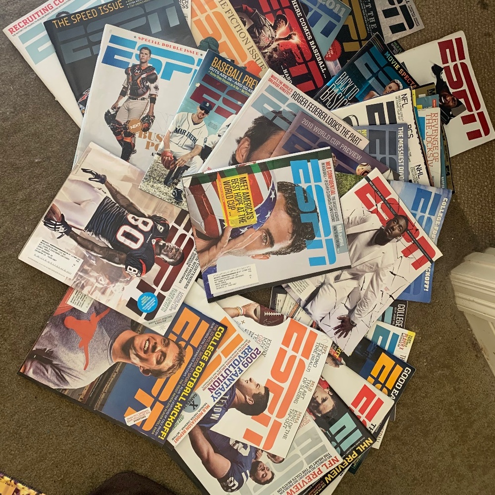 ESPN 36 total Vintage Xlarge Sports Magazine Bundle